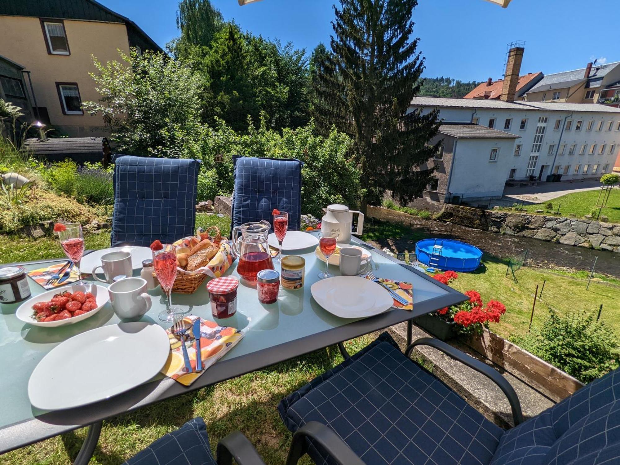 F2 - Urlaubsmagie Sauna, Whirlpool, Pool & Garten Sebnitz Zewnętrze zdjęcie