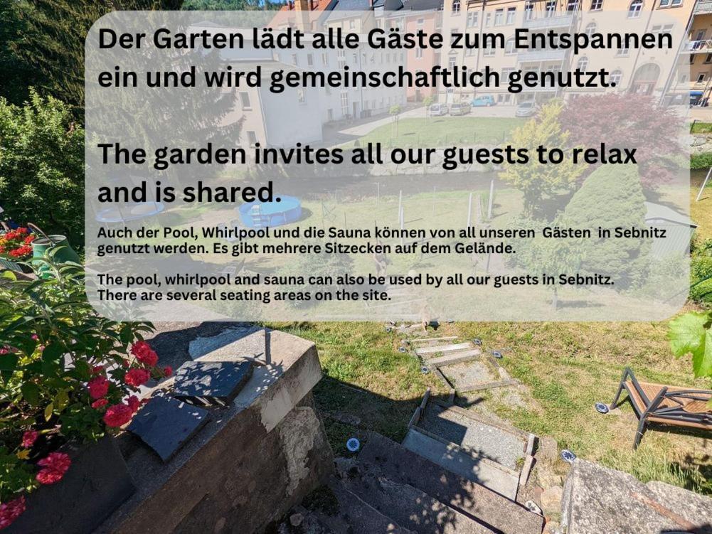 F2 - Urlaubsmagie Sauna, Whirlpool, Pool & Garten Sebnitz Zewnętrze zdjęcie